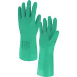 Luvas em nitrilo verde Singer NIT1538 para proteção química com punho longo