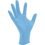 Luva de nitrilo azul para uso profissional, modelo SWS‑DISP5002, vista vertical