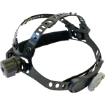 Arnês ajustável da viseira Kapio S13 com apoio acolchoado e roda de ajuste traseira.