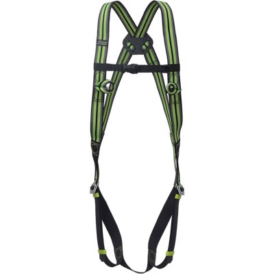 Arnês antiqueda verde e preto para trabalhos em altura com argola dorsal | EN 361