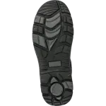 Bota de soldador Qandilite II preta com aba de proteção e sola robusta, vista lateral.