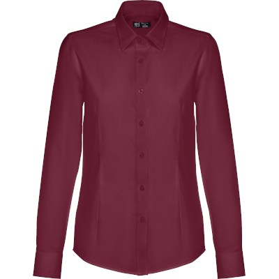 Camisa Oxford para senhora THC Tokyo bordô, vista frontal