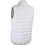 Vista traseira do colete acolchoado branco Coverguard Tataki com pesponto horizontal.