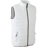 Colete acolchoado branco Coverguard Tataki com fecho zip frontal e bolsos.