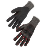 Par de luvas anticorte e anti impacto Singer PHS500P com palma em nitrilo preto