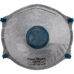 Máscara FFP2 cinzenta Portwest P223 com válvula azul e elásticos azuis