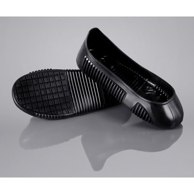 Cobre sapatos Easygrip preto com sola antiderrapante Tiger Grip® | SRC